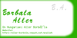 borbala aller business card